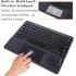 Wireless Bluetooth Keyboard, Ultra Slim Rechargeable Portable Cordless Keyboard with Touchpad 10 Inch Wireless Keyboard for iOS, Android, Windows, iPad, iPhone, Samsung (Black)